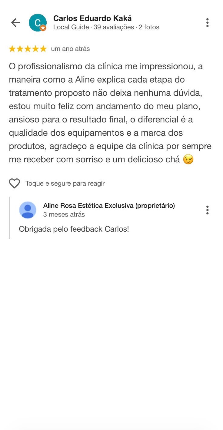 Avaliação de cliente