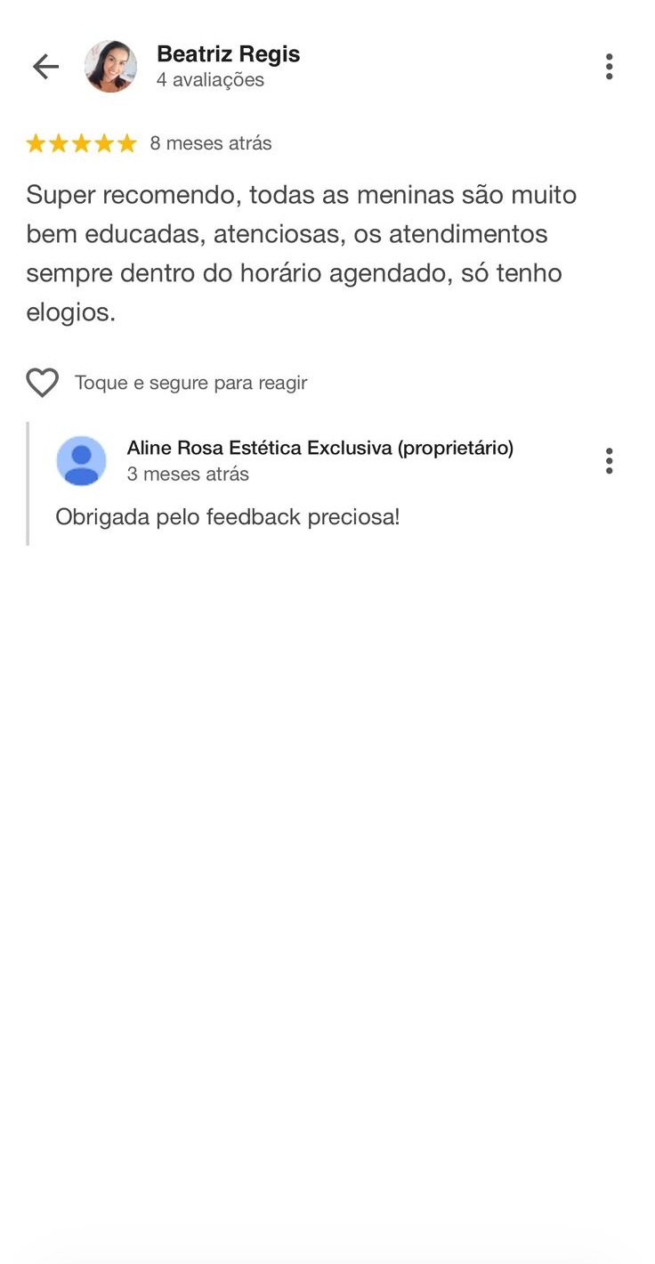 Avaliação de cliente