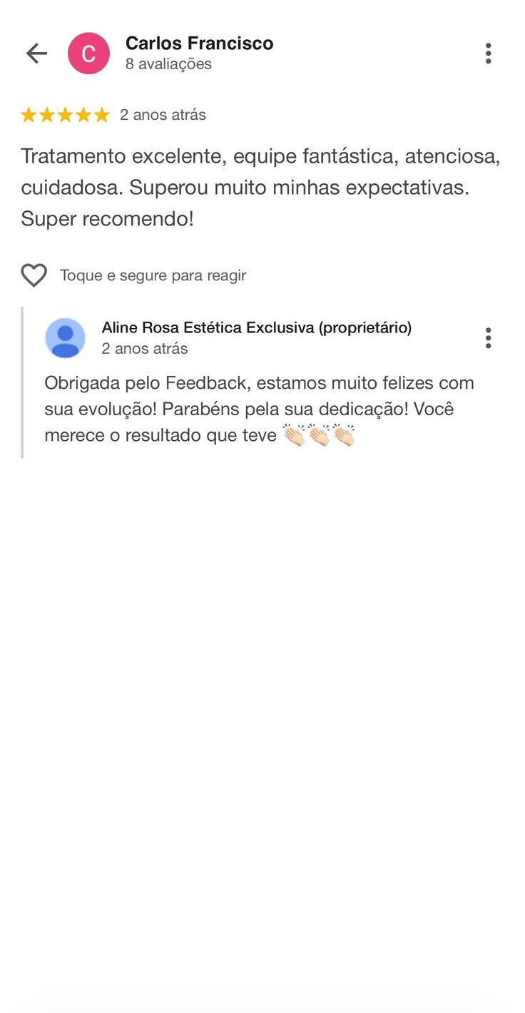 Avaliação de cliente