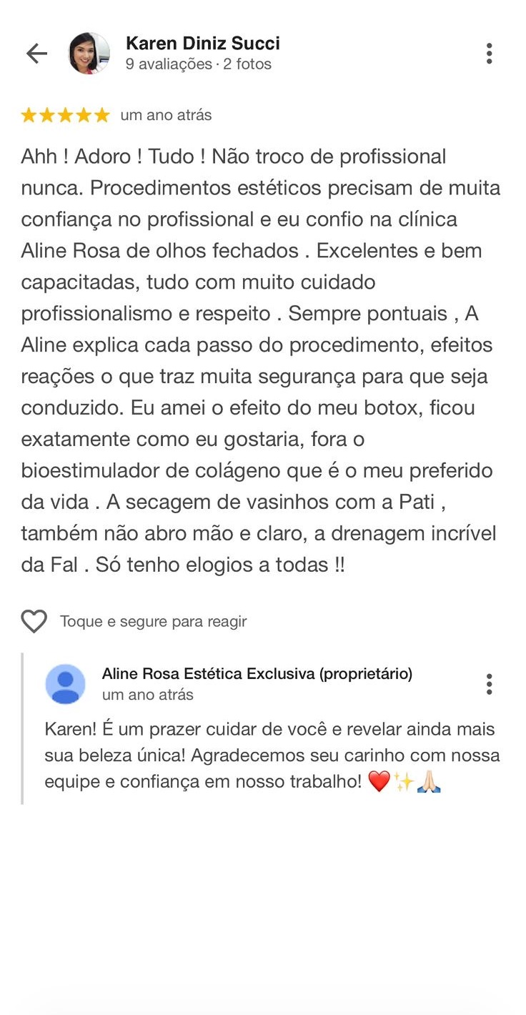 Avaliação de cliente