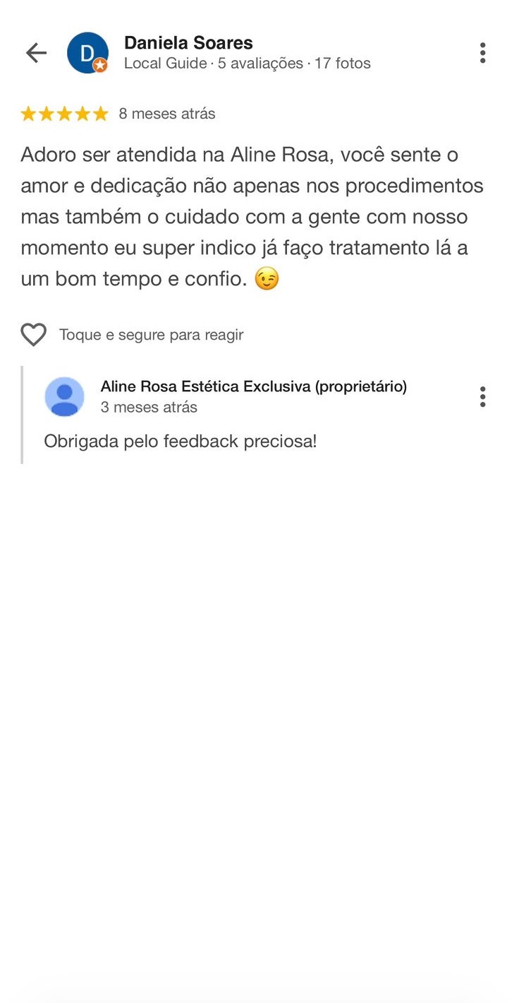 Avaliação de cliente