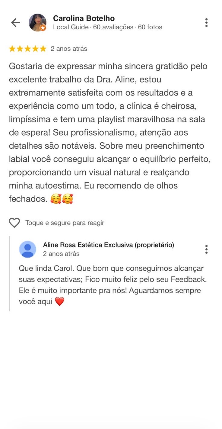 Avaliação de cliente