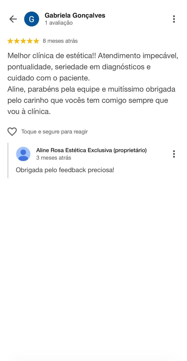 Avaliação de cliente