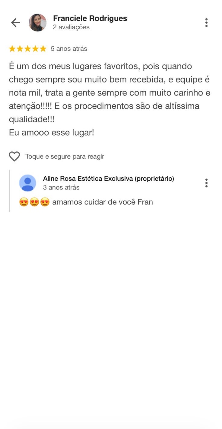 Avaliação de cliente