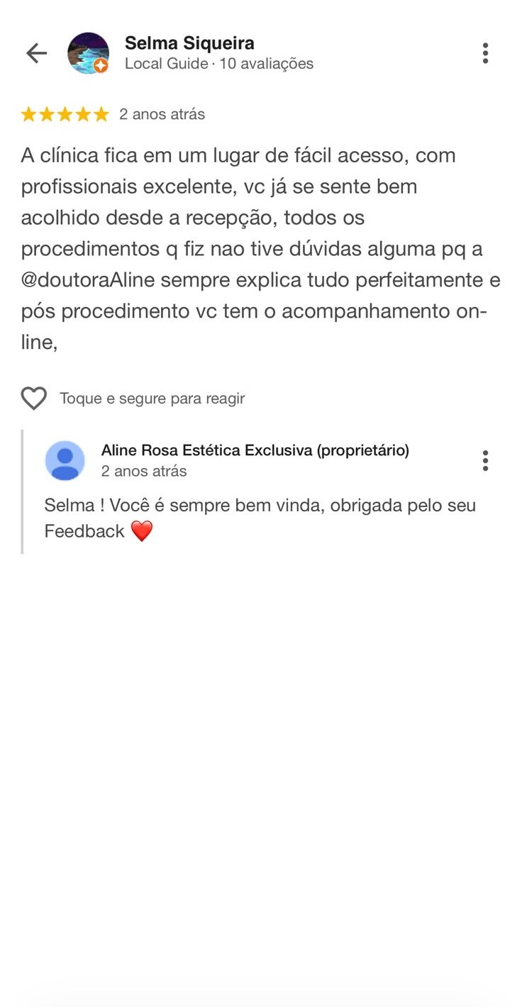 Avaliação de cliente