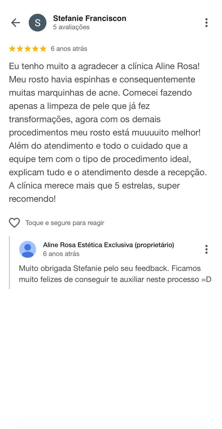 Avaliação de cliente
