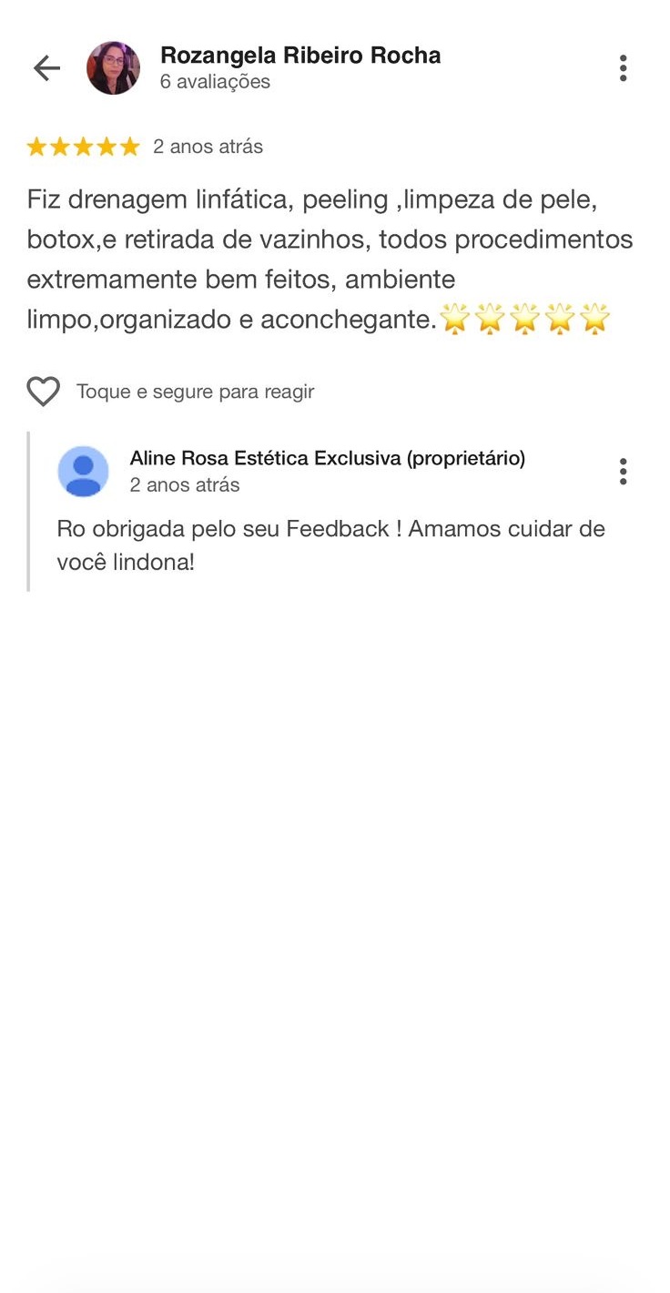 Avaliação de cliente