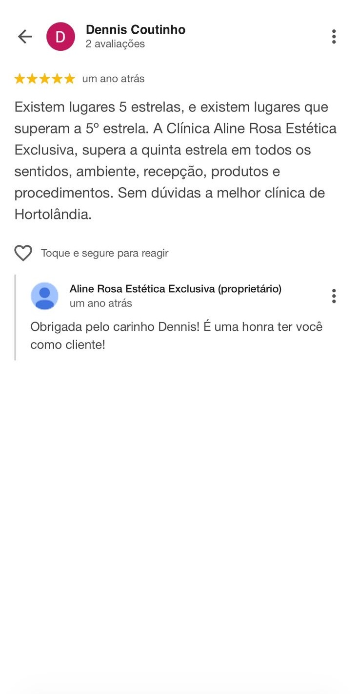 Avaliação de cliente